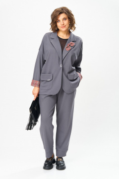 Брюки, жакет Michel chic 1441 грей - фото 1