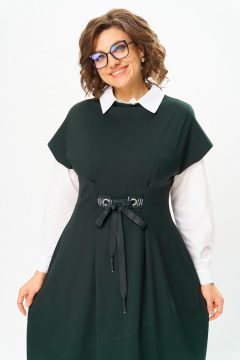 Платье в стиле бохо из трикотажа для повседневности Michel chic 2176 темная_хвоя - фото 3