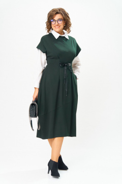 Платье в стиле бохо из трикотажа для повседневности Michel chic 2176 темная_хвоя - фото 2