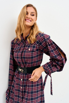 Платье Mars design 1049 клетка_сине-красная - фото 2