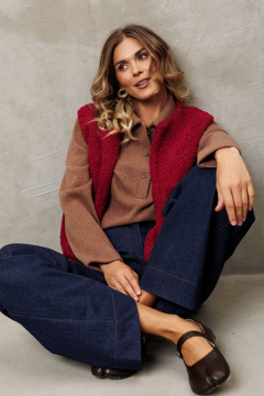 Брюки, жилет Gizart 5408/1 бордовый,  синий - фото 5