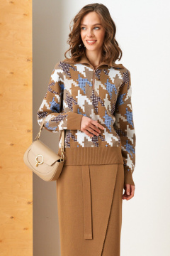 Джемпер Barbara Geratti С4837BG карамель/голубой - фото 1