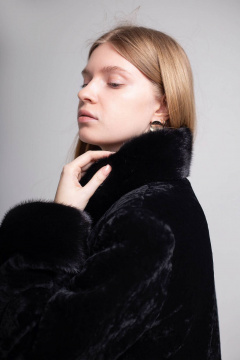 Пальто Мехофф Линия190.12-12 черный - фото 3