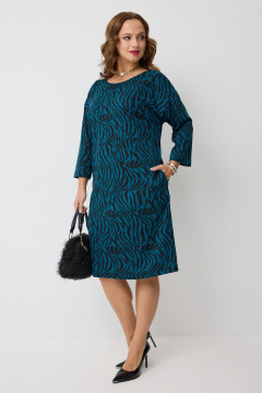 Платье Твой имидж 2273 бирюза_принт - фото 3