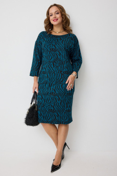 Платье Твой имидж 2273 бирюза_принт - фото 1