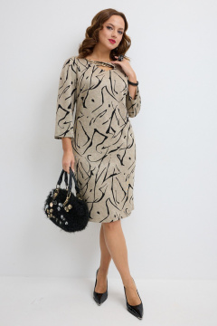 Платье Твой имидж 2275 бежевый_принт - фото 3