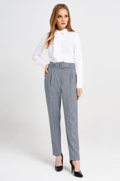 Летние прямые брюк из поливискозной ткани с заужением Панда 35560z серо-голубой - фото 1