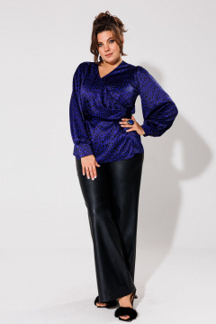 Блуза Anelli 1735 индиго_лео - фото 3
