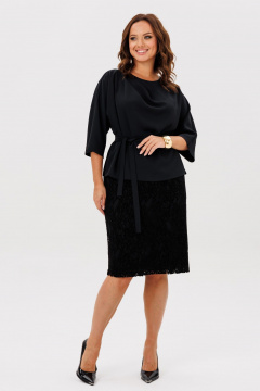 Блуза, юбка TVIN 7886 черный - фото 2