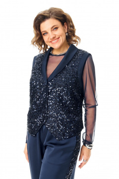 Брюки, жилет, топ VI ORO VR-1240 синий - фото 4