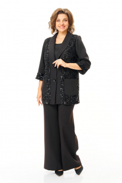 Брюки, жакет, топ VI ORO VR-1238 черный - фото 5
