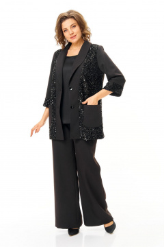 Брюки, жакет, топ VI ORO VR-1238 черный - фото 3