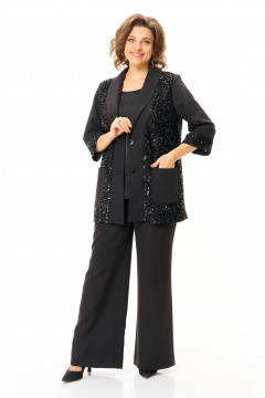 Брюки, жакет, топ VI ORO VR-1238 черный - фото 2