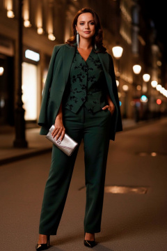 Брюки, жакет, жилет Mislana 1263 зеленый - фото 5