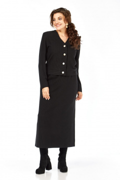 Джемпер, юбка Элль-стиль 2431 черный - фото 2