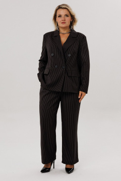 Брюки, жакет OVERYOU М222 черно-белый_полоска - фото 2