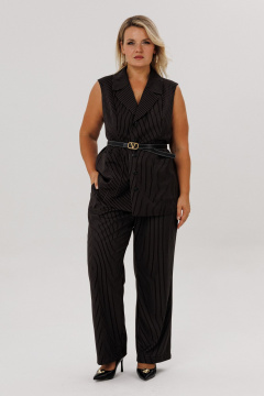 Брюки, жилет OVERYOU М223 черно-белый_полоска - фото 5