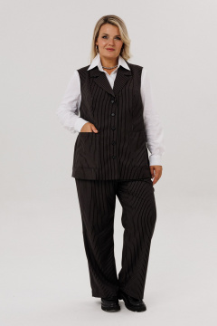 Брюки, жилет OVERYOU М223 черно-белый_полоска - фото 2