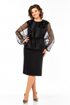 Накидка, платье Ольга Стиль С-973 черный - фото 3