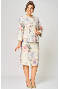 Жакет, юбка БелЭльСтиль 861-2_59_22+557-2_76_22 молочный твид - фото 4