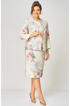 Жакет, юбка БелЭльСтиль 861-2_59_22+557-2_76_22 молочный твид - фото 3