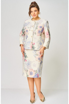 Жакет, юбка БелЭльСтиль 861-2_59_22+557-2_76_22 молочный твид - фото 1