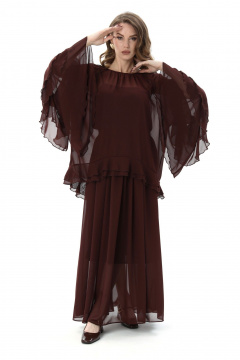 Блуза, комбинация, юбка NikVa 1001-3 шоколад - фото 2