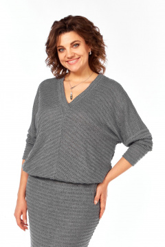 Джемпер, юбка БагираАнТа 1014 серый - фото 5