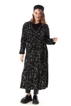 Брюки, кардиган NikVa 1003-1 чёрная геометрия и чёрный - фото 4