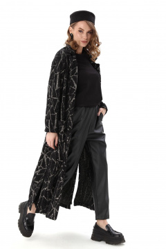 Брюки, кардиган NikVa 1003-1 чёрная геометрия и чёрный - фото 3