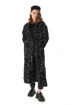 Брюки, кардиган NikVa 1003-1 чёрная геометрия и чёрный - фото 2