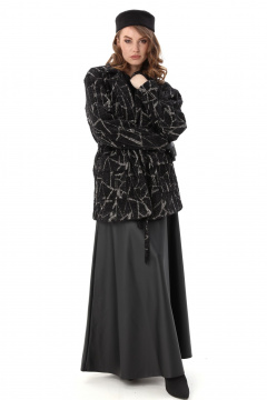 Кардиган, юбка NikVa 1005-1 чёрная геометрия и чёрный - фото 2