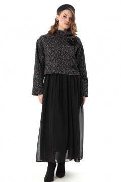 Платье NikVa 924-9 чёрный_графит - фото 2