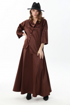 Жакет, юбка NikVa 928-10 шоколад - фото 1
