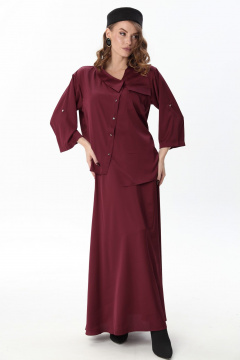 Жакет, юбка NikVa 928-11 винный - фото 2