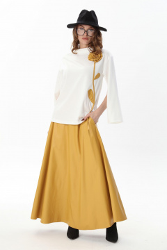 Джемпер, юбка NikVa 952-4 молоко и горчица - фото 4