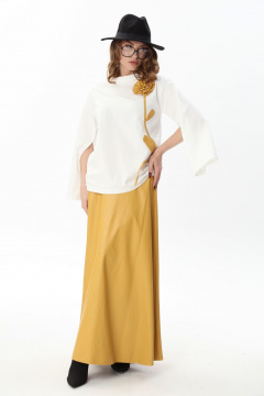 Джемпер, юбка NikVa 952-4 молоко и горчица - фото 2