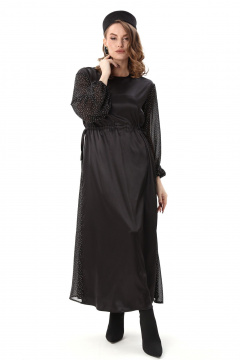 Платье NikVa 991-4 чёрный_белый_горох - фото 1