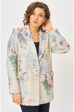 Брюки, жакет БелЭльСтиль 762-3_24_22+596-2_79_22 молочный твид - фото 5