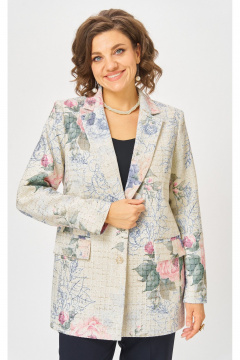 Брюки, жакет БелЭльСтиль 762-3_24_22+596-2_79_22 молочный твид - фото 4