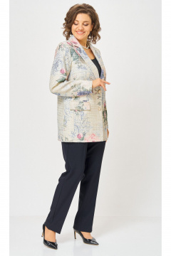 Брюки, жакет БелЭльСтиль 762-3_24_22+596-2_79_22 молочный твид - фото 2