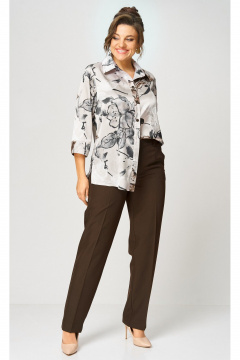 Брюки БелЭльСтиль 609-3_23_22 коричневый_2 - фото 3