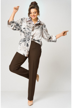 Брюки БелЭльСтиль 609-3_23_22 коричневый_2 - фото 2