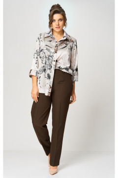 Брюки БелЭльСтиль 609-3_23_22 коричневый_2 - фото 1