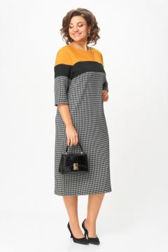 Платье Michel chic 2188 горчица-гусиная_лапка - фото 4