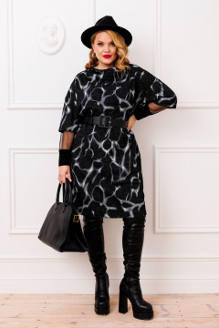 Платье AGATTI 5814-1 черный_с_серым - фото 4