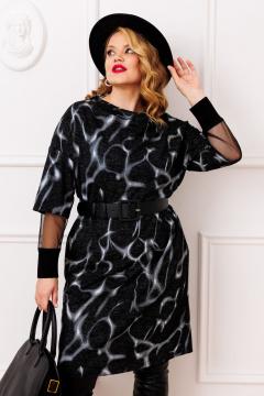 Платье AGATTI 5814-1 черный_с_серым - фото 3