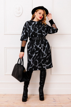 Платье AGATTI 5814-1 черный_с_серым - фото 2