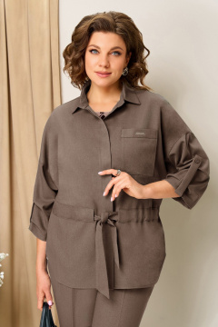 Блуза, брюки, жакет VOLNA 1398 светло-коричневый - фото 2