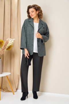 Блуза, брюки, жакет VOLNA 1436 мятно-графитовый - фото 3